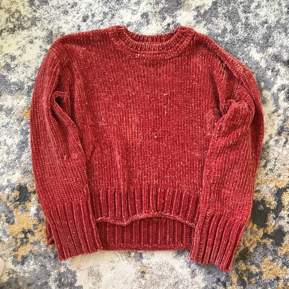Orange chenille sweater